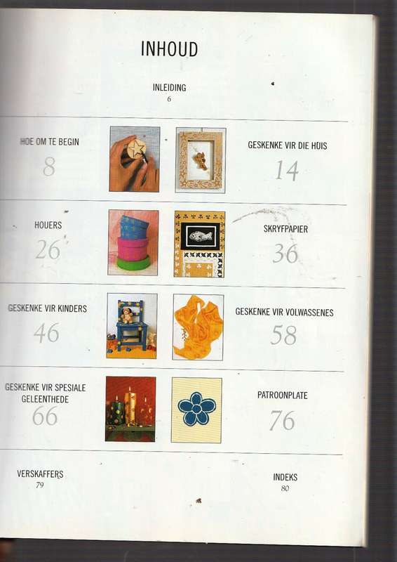 Stempel oor n naweek - Juliet Bawden (a) Papier, materiaal, hout en keramiek versiering