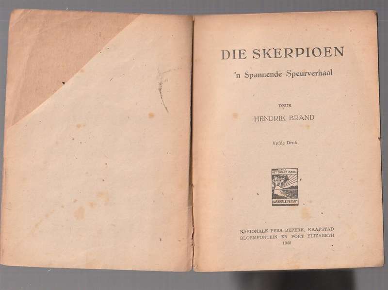 Die Skerpioen - Hendrik Brand (o) - Adriaan Hugo Speur reeks (1948)