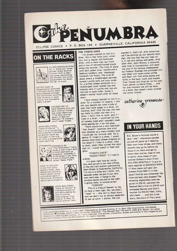 The Masked man no 4 1985 Comic