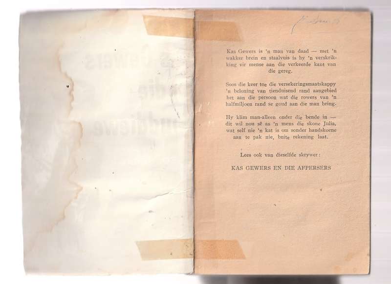 Kas Gewers en die Afpersers & Kas Gewers en die Gouddiewe (Treffer Boeke 60`s)