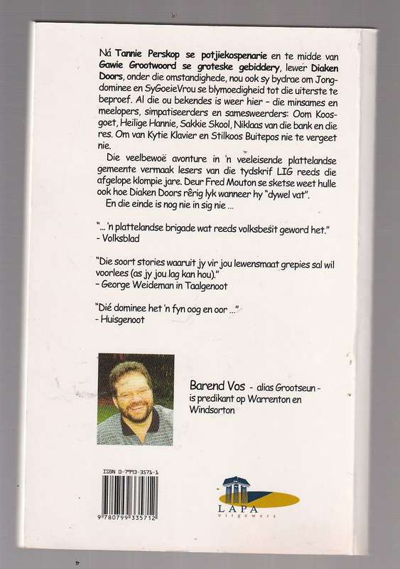 Diaken Doors vat Dywel en ander pastorie petaljes - Barend Vos