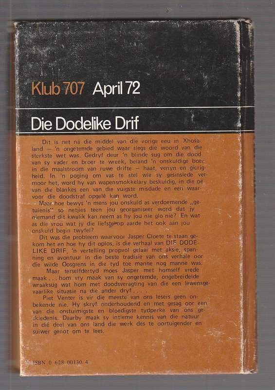 Die dodelike drif - Piet Venter - Klub707