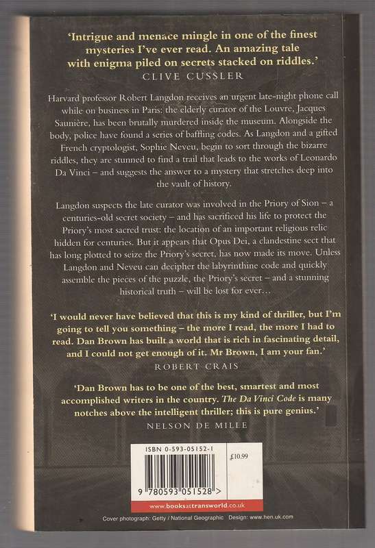 The Da Vinci code - Dan Brown (d) - a Robert Langdon thriller