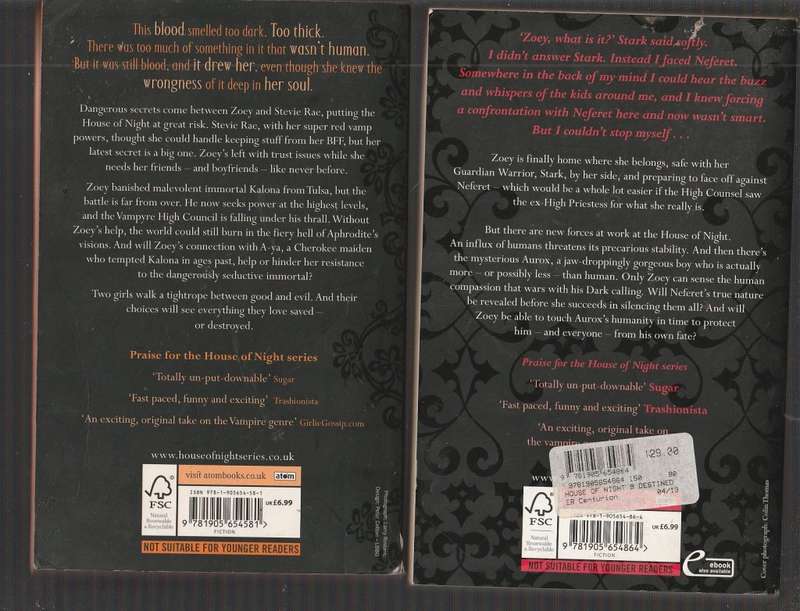 Lot of 3 House of Knight horror thrillers - PC & Kristin Cast - See Scans (d)