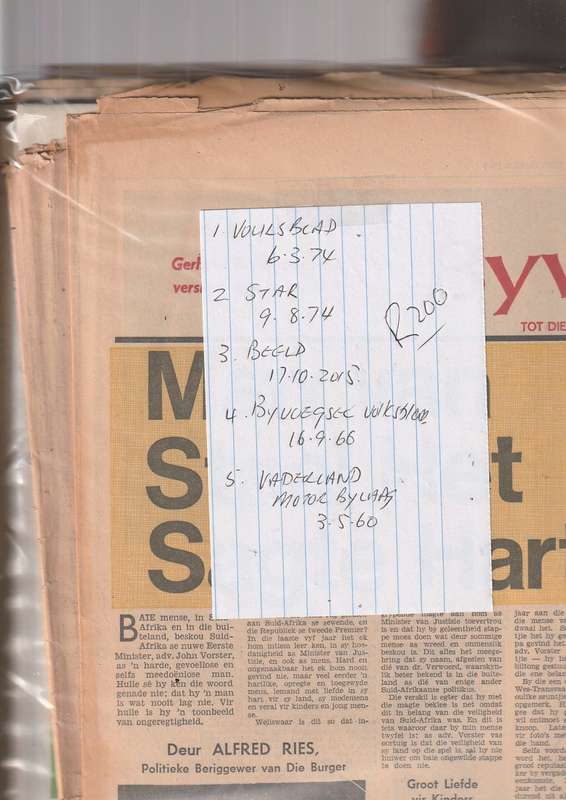 Lot van 5 Koerante Sien scans vir datums ens