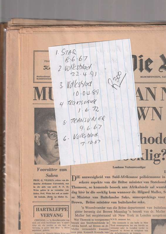 Lot van 6 koerante - Sien scans vir datums en details