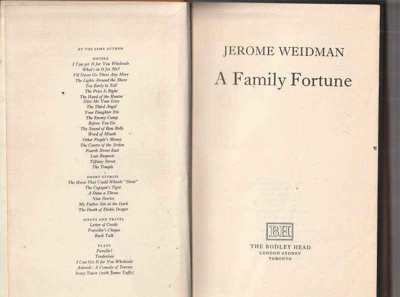 A Family Fortune - Jerome Weidman (d)