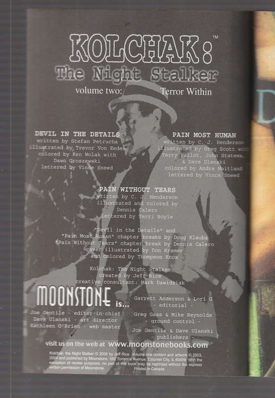 Kolchack : The Night Stalker - Moonstone action comic  Modern comic
