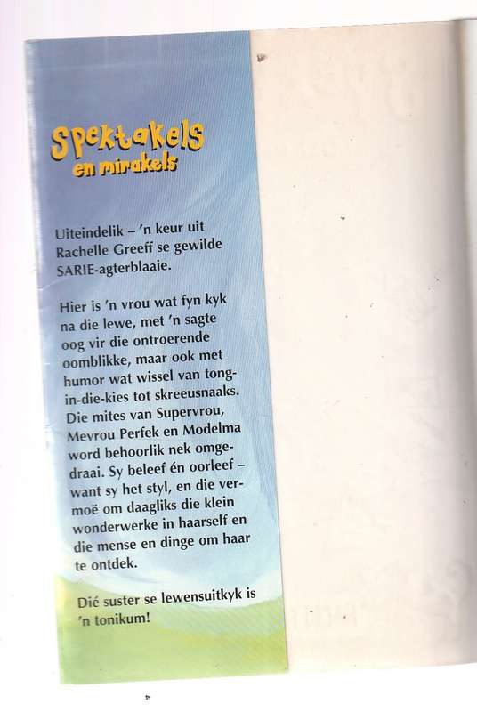 Spektakels en Mirakels - Rachelle Greeff - Humoristiese vertellings
