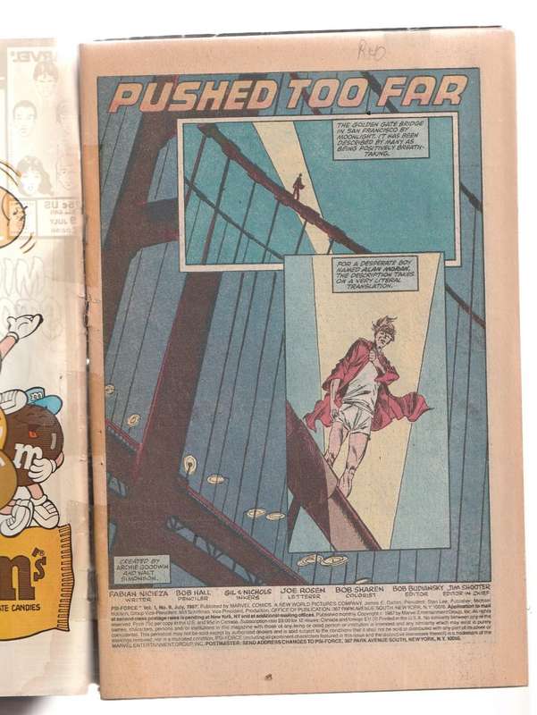 PSI Force 1.9 1987 copper age adventure comic