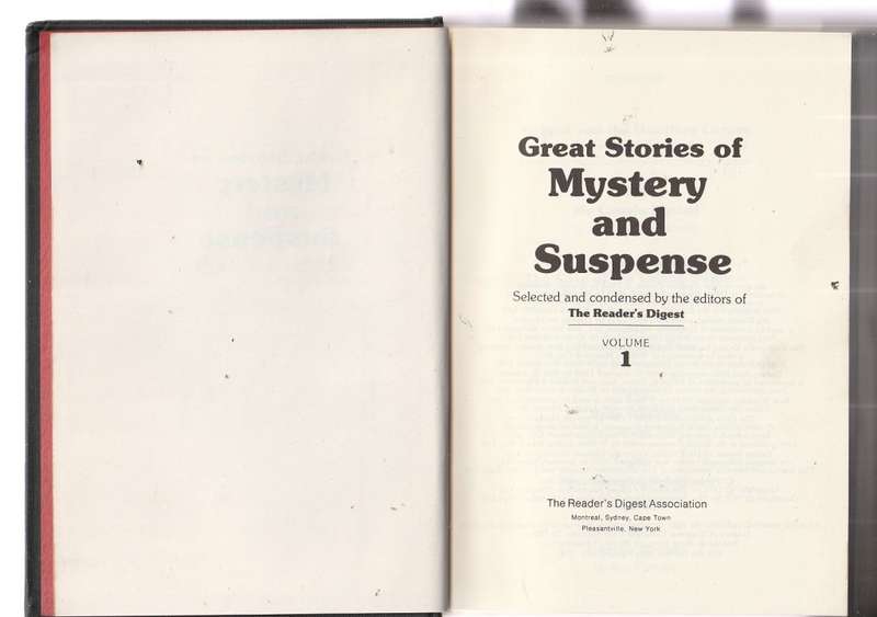 Great Stories of Mystery and Suspense Volume 1 - Readers Digest Collection