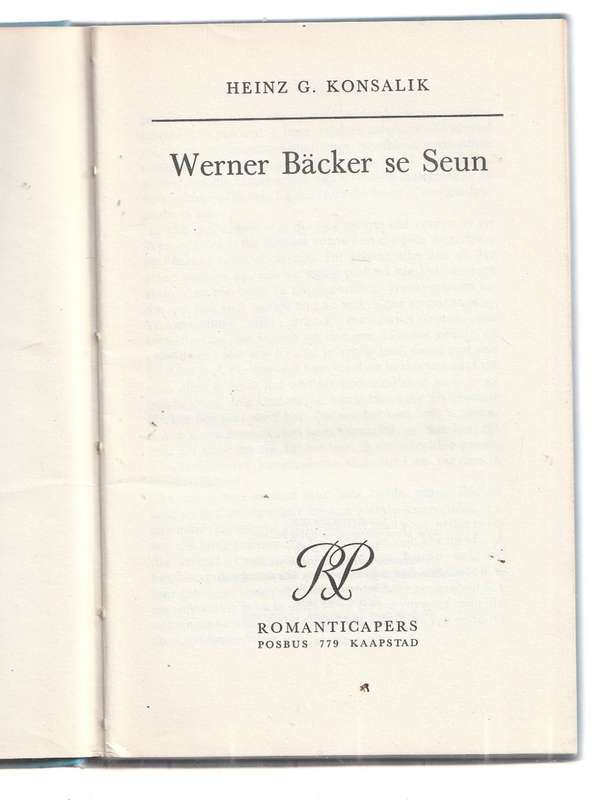 Konsalik - Werner Backer se seun - Avontuur verhaal
