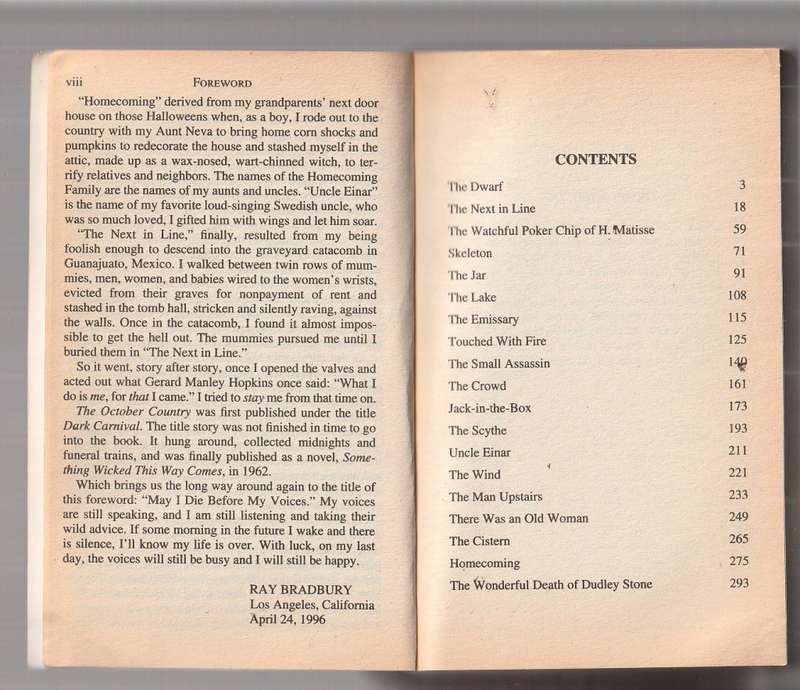 The October Country - Ray Bradbury - vivid stories of horror and imagination