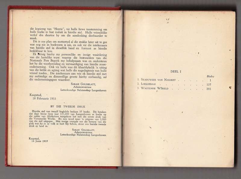 Versamelde Werke - CJ Langenhoven Boek I 1939