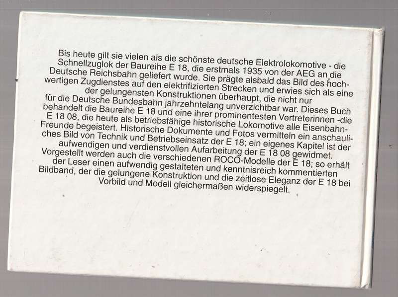 The Elektrolokomotive E18 08 - collectors Picture album in German