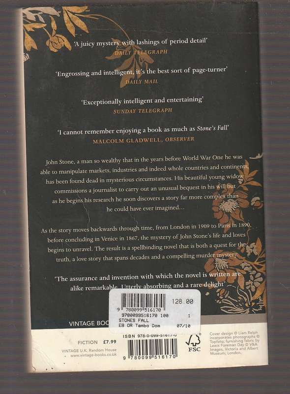 Stones Fall - Iain Pears - A story of love murder and espionage
