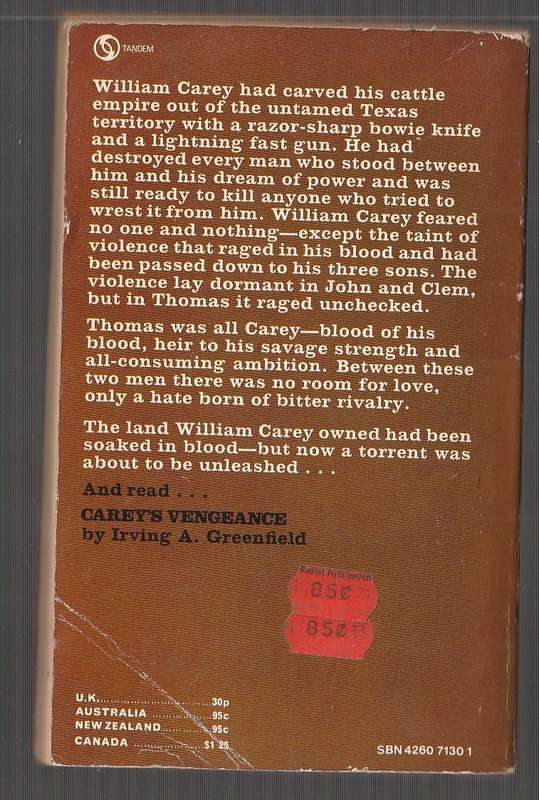 The Carey Blood - Irving A Greenfield - Western