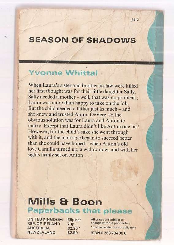 Season of Shadows - Yvonne Whittal - Mills & Boon