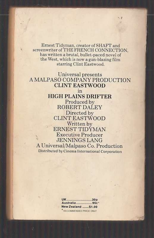 High plains Drifter - Ernest Tidyman - Western (movie adaption)