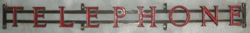 Antique Brass Telephone Booth Sign