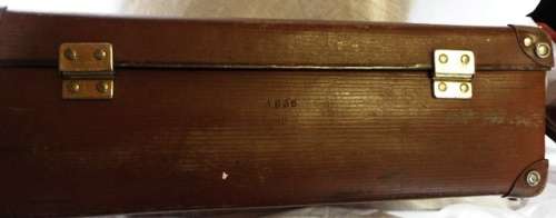 VINTAGE Brown Cardboard Suitcase WITH KEY
