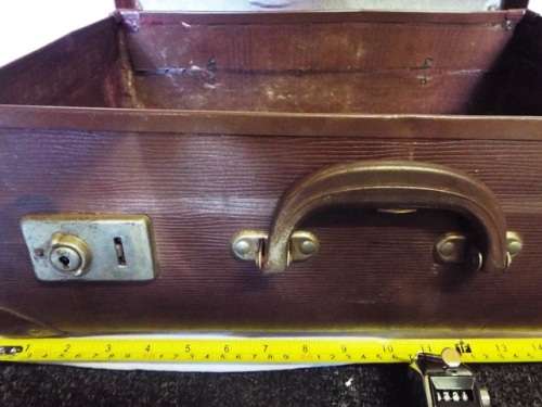 VINTAGE Brown Cardboard Suitcase