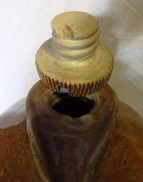 VINTAGE CERAMIC FLAGON WITH STOPPER - STAMPED A.E. & C.I. LTD VEREENIGING