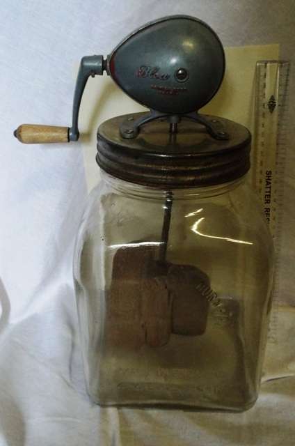 VINTAGE BUTTER CHURN WITH ORIGINAL JAR