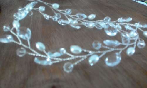 INSTOCK - Silver Hair Band Wedding Head Facinator with White Waterdrop Pearls