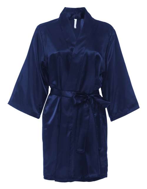 Satin Dressing Gown Navy