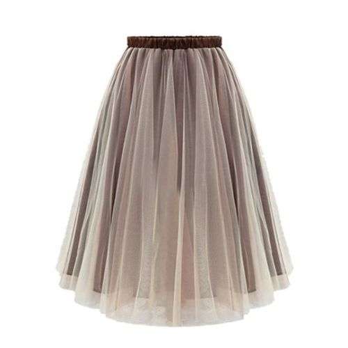 Bronze Two-tone Tulle Skirt - Midi