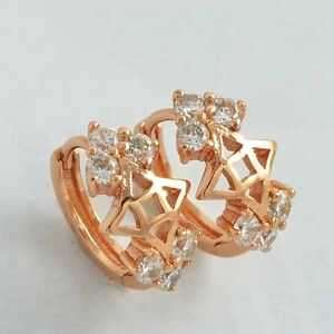 ***UNIQUE*** 9K Rose GOld Filled White CZ 14,9 mm