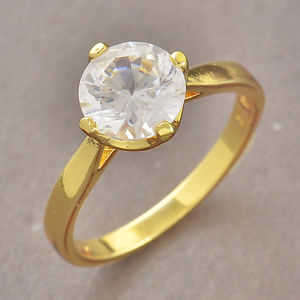 "STUNNING" Yellow Gold Filled Briht CZ Size: 5.5 { GAURANTEE }