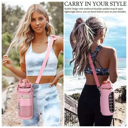 Water Bottle with Shrink Sleeves and Straw Cleaner