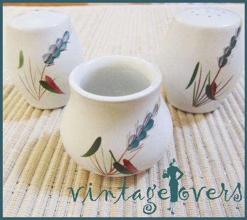 Bourne Denby 'Greenwheat' SALT, PEPPER & MUSTARD POT (1960s)