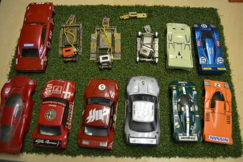 Various 1/24 and 1/32 Lexan bodies and scratchbuild chassis