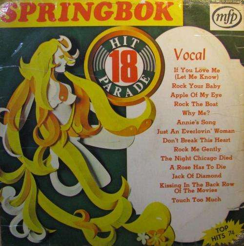 Springbok Hit Parade vol 18 Lp record