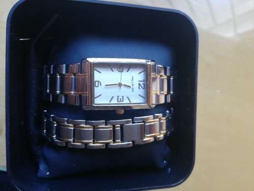 Hallmark mens silver watch with bracelet