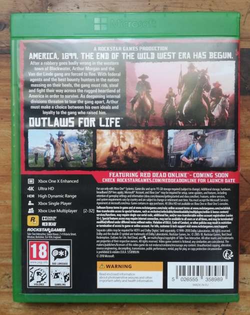 Red Dead Redemption 2, Xbox One