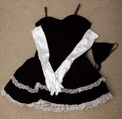 Sexy High Quality Velvet French Maid Outfit Size S/M