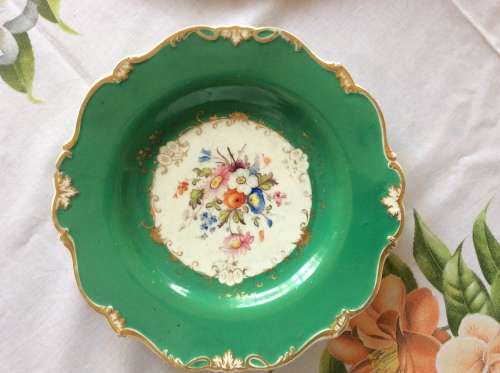 BEAUTIFUL OLD HANDPAINED CAKE PLATE