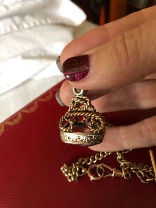 MAGNIFICENT FOB CHAIN AND AMATHYST SEAL