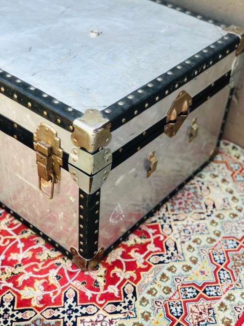 OLD METAL TRUNK