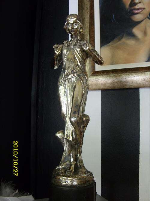 GENUINE - FRENCH - ART NOUVEAU -  SILVERED BRONZE