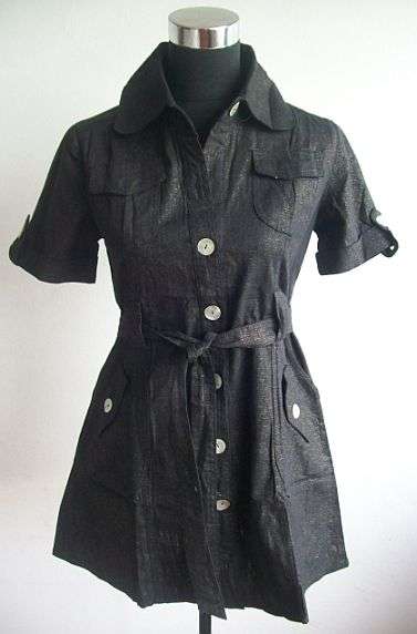 Shiney Charcoal Grey Short Dress