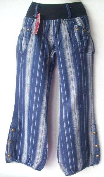 soft stripped denim pants - size 38