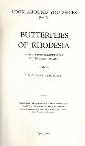 BUTTERFLIES OF RHODESIA -- Pinhey
