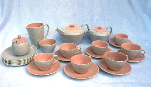 25 Piece Part Poole Tea/Coffee Set - Peach Bloom & Seagull (1950's-1968)