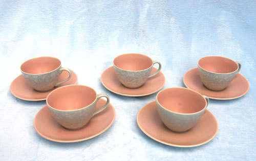 25 Piece Part Poole Tea/Coffee Set - Peach Bloom & Seagull (1950's-1968)
