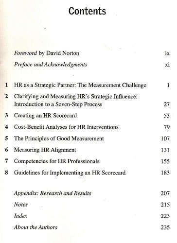 THE HR SCORECARD Linking People, Strategy, and Performance  -- Harvard Business School Press